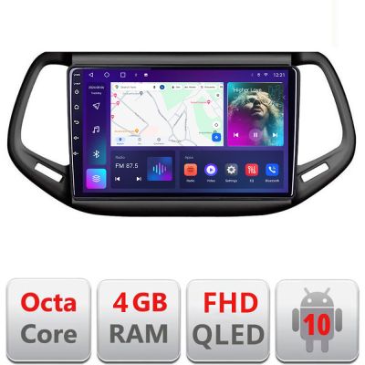 Navigatie Jeep Compass 2017 B-739 Android Ecran QLED octa core 4+64 carplay android auto KIT-732+EDT-E310V3