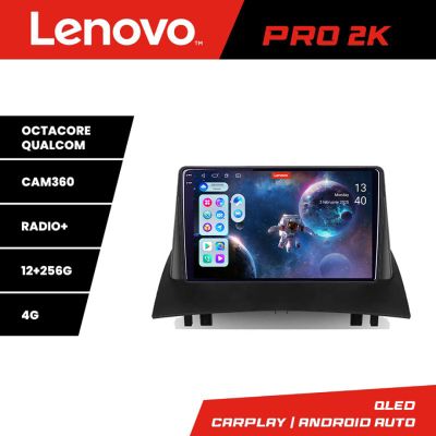 Navigatie Renault Megane 2 Lenovo Kit-098 8 core QLED 2K 12+256 360 Android Waze USB Navigatie Internet Youtube Radio