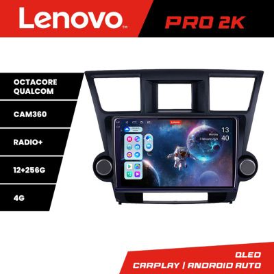 Navigatie Toyota Highlander 2007-2013 Android radio gps internet 8 core QLED 2K 12+256 360 Lenovo