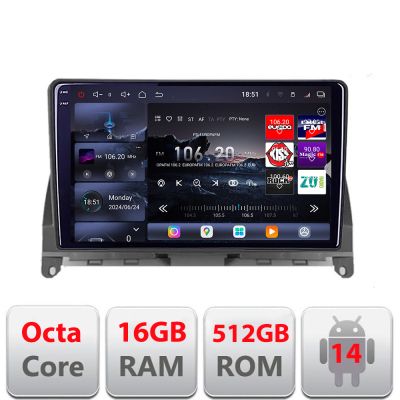 Navigatie Mercedes W204 2008-2012 Edotec Kit-W204 8 core QLED 2K 16+512GB 360 Android Waze USB Navigatie Internet Youtube Radio