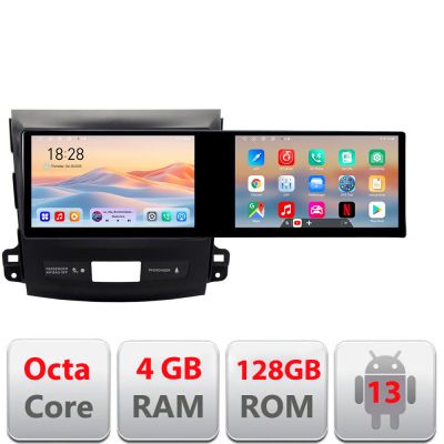 Navigatie Mitsubishi Outlander 2010 Kit-056 Edotec 2 ecrane  8 core 4+128 21.6 inch Incell android Wifi 5Ghz gps internet  Q