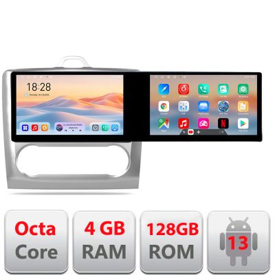 Navigatie Ford Focus clima automata Kit-140-automatic Edotec 2 ecrane  8 core 4+128 21.6 inch Incell android Wifi 5Ghz gps internet