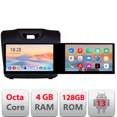 Navigatie Isuzu D-Max Kit-2234 Edotec 2 ecrane  8 core 4+128 21.6 inch Incell android Wifi 5Ghz gps internet