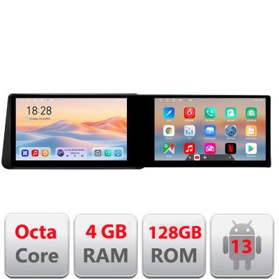 Navigatie Nissan Micra 2014-2024 Edotec 2 ecrane  8 core 4+128 21.6 inch Incell android Wifi 5Ghz gps internet