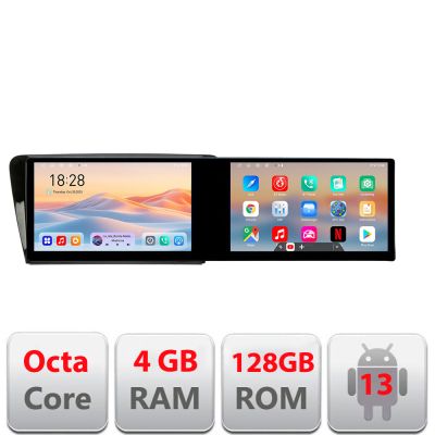 Navigatie Skoda Rapid Seat Toledo 2013+ Edotec 2 ecrane  8 core 4+128 21.6 inch Incell android Wifi 5Ghz gps internet  Kit-rapid v1