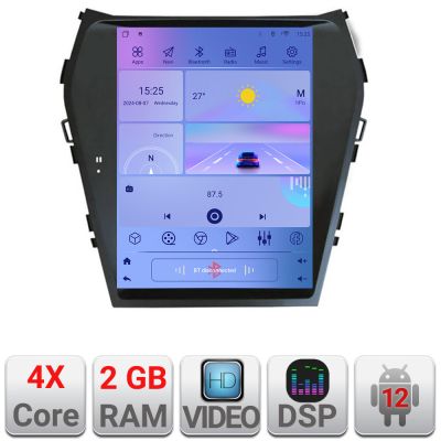 Navigatie Hyundai Santa Fe 2012-2018 tip tesla radio gps internet 4 Core carplay android auto 2+32 kit-tesla-209+EDT