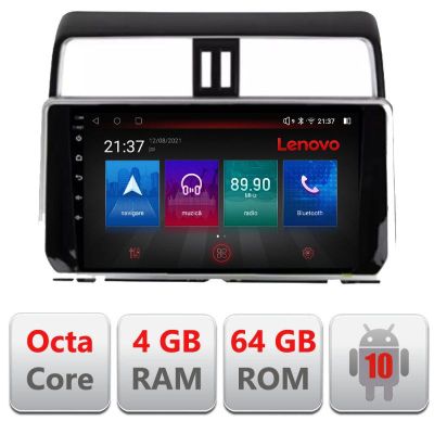 Navigatie Toyota Prado J150 2018- E-1065 Octa Core cu Android Radio Bluetooth Internet GPS WIFI DSP 4+64GB 4G RESIGILAT