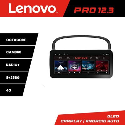 Navigatie Peugeot 607 Lenovo PRO 8+256 12.3 inch qled android 4G DSP gps internet  Kit-607