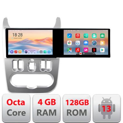Navigatie Dacia Duster 2010-2012 Kit-099 Edotec 2 ecrane  8 core 4+128 21.6 inch Incell android Wifi 5Ghz gps internet