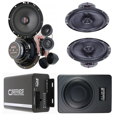 Pachet 2 Difuzoare Audio System MX 165 EVO + 2 difuzoare MXC 165 EVO + Amplificator 5 canale + Subwoofer Underseat si accesorii instalare