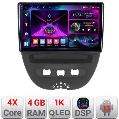 Navigatie Citroen C1 Peugeot 107 Toyota Aygo 2005-2014 Android radio gps internet 4+64 InCell Display 1K KIT-C1+EDT-E210-RK V2