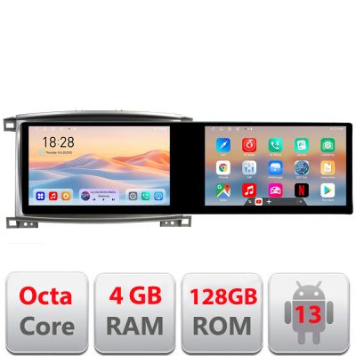 Navigatie Toyota Land Cruiser L100 2002-2008 Kit-l100 Edotec 2 ecrane  8 core 4+128 21.6 inch Incell android Wifi 5Ghz gps internet  v1