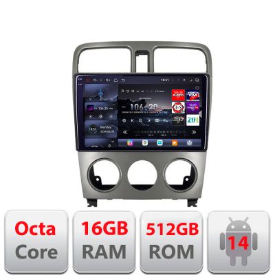 Navigatie Subaru Forester 2004-2008 Edotec Kit-FORESTER 8 core QLED 2K 16+512GB 360 Android Waze USB Navigatie Internet Youtube Radio