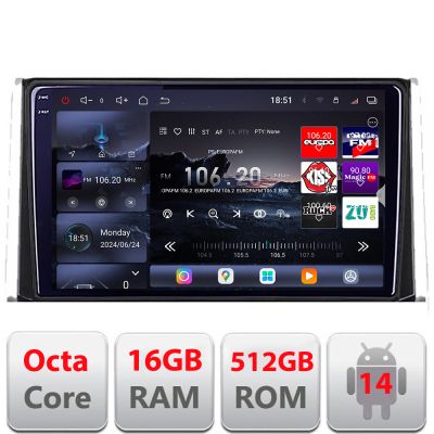 Navigatie Toyota Auris 2017- Edotec Kit-AURIS 8 core QLED 2K 16+512GB 360 Android Waze USB Navigatie Internet Youtube Radio