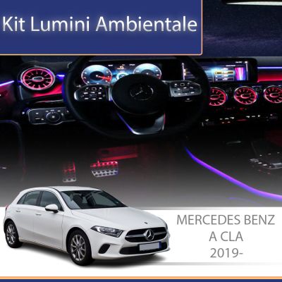Lumini Ambientale NIGHTVIBE trimuri usi picioare 64 de culori Mercedes A W177 CLA W118 control pe sistemul original sau telefon