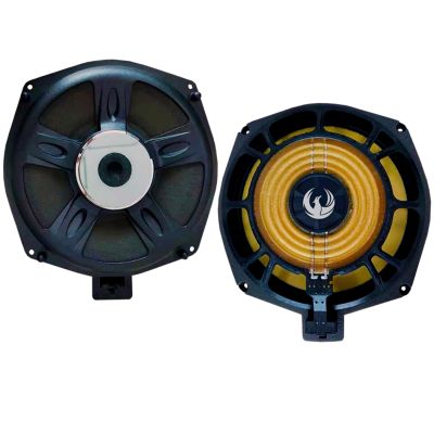 Set 2 subwoofere dedicate BMW cu 2 difuzoare 8” și cabluri plug & play ﻿75 W RMS/150 W MAX, Phoenix Gold