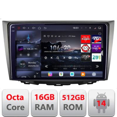 Navigatie Suzuki Kizashi 2009-2015 Edotec Kit-KIZASHI 8 core QLED 2K 16+512GB 360 Android Waze USB Navigatie Internet Youtube Radio