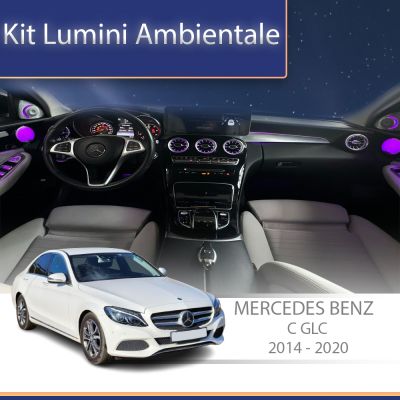 Lumini Ambientale NIGHTVIBE trimuri usi picioare Mercedes C W205 control pe sistemul original sau telefon