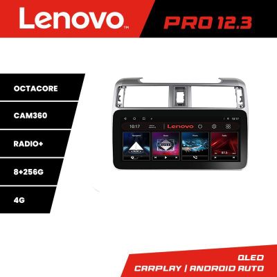 Navigatie Toyota 4runner 2009-2019 Lenovo PRO 8+256 12.3 inch qled android 4G DSP gps internet  KIT-4runner