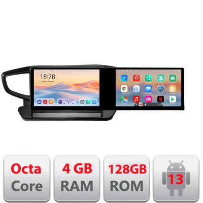 Navigatie Hyundai Ioniq 2016-2020 Edotec 2 ecrane  8 core 4+128 21.6 inch Incell android Wifi 5Ghz gps internet  KIT-ioniq