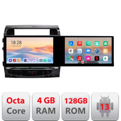 Navigatie Toyota Landcruiser L200 V8 2008-2020 Kit-381-type-a Edotec 2 ecrane  8 core 4+128 21.6 inch Incell android Wifi 5Ghz gps internet