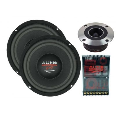 Difuzoare componente Audio System X 200-4 FREE AIR FLAT EVO 2, 2 woofere + 2 tweetere + filtru, 200 mm, 8", 200 W, 3 ohm