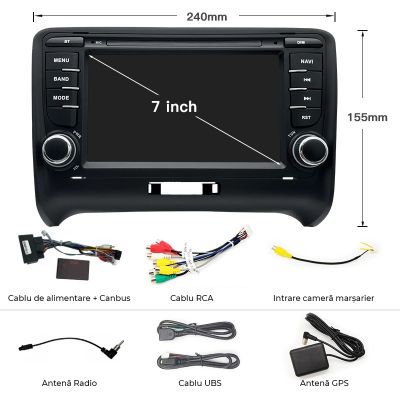 Navigație Audi TT MK2 8J 2006 - 2014, 7 inci