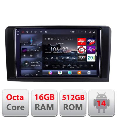 Navigatie Mercedes ML GL 2005-2012 Edotec Kit-213 8 core QLED 2K 16+512GB 360 Android Waze USB Navigatie Internet Youtube Radio