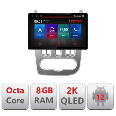 Navigatie Dacia Duster 2010-2012 N-099 ecran 13" 2K 8+128 Android Waze USB Navigatie 4G 360 Toslink Youtube Rad