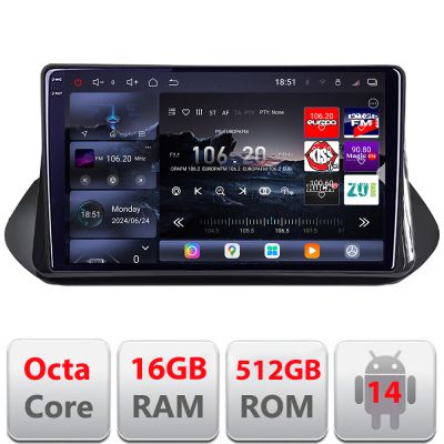Navigatie Nissan X-trail 2021- Qled 2K Octa Core 16+512GB LTE 4G DSP Wifi 5Ghz android auto carplay radio gps internet kit-x-trail-2021+EDT-E810-2K