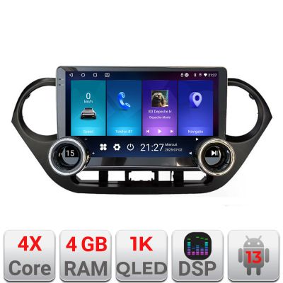 Navigatie Hyundai I10 2013-2019 Kit-HY38 Edotec  4+64 10.5 inch Incell 1K android Wifi 5Ghz gps internet