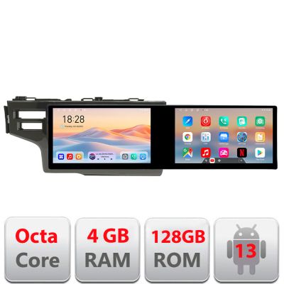 Navigatie Honda Fit 2014-2019 Edotec 2 ecrane  8 core 4+128 21.6 inch Incell android Wifi 5Ghz gps internet  Kit-fit-14