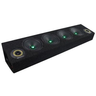 Cutie cu difuzoare iluminate Phoenix Gold 1700W ieșire SPL 2 x 4 OHM 4 x difuzoare midrange 2 x tweetere pro audio