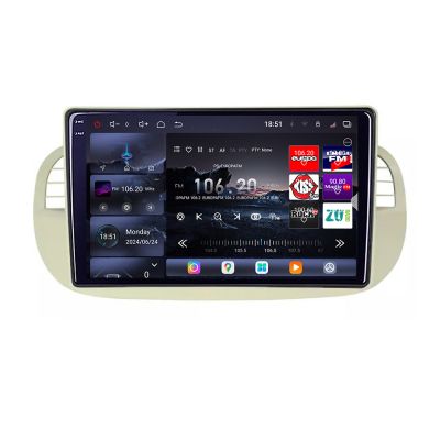 Navigatie Fiat 500 intre anii 2007-2015 Android radio gps internet 8 core QLED 2K 16+512GB 360 Edotec