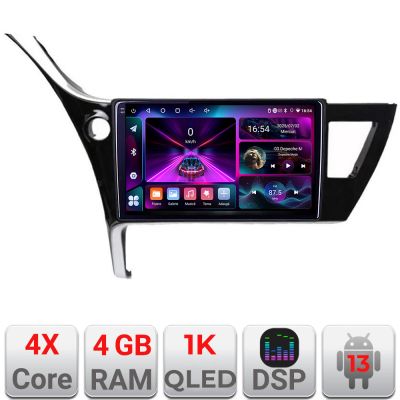 Navigatie Toyota Corolla 2017-A-COROLLA17  4+64 InCell Display 1K Android Waze USB Navigatie Internet Youtube Radio