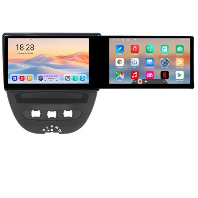 Navigatie Citroen C1 Peugeot 107 Toyota Aygo 2005-2014 Edotec 2 ecrane  8 core 4+128 21.6 inch Incell android Wifi 5Ghz gps internet  KIT-C1 v1