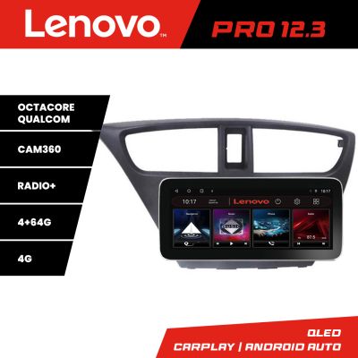 Navigatie Honda Civic 2012-2016 K-civic Lenovo PRO 4+64 12.3 inch qled android 4G DSP gps internet a