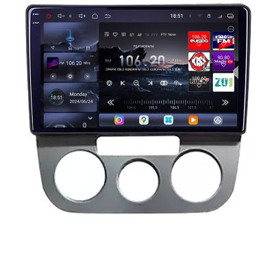 Navigatie VW Golf 5 2004-2010 clima manuala Android radio gps internet 8 core QLED 2K 16+512GB 360 Edotec