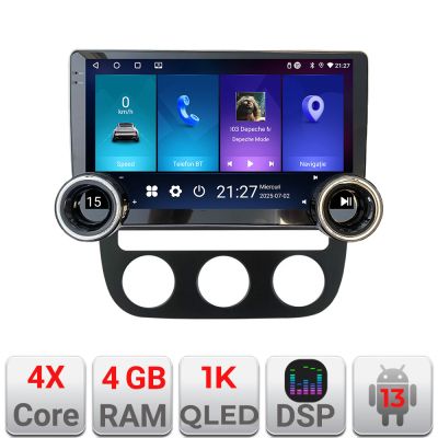 Navigatie VW Golf 5 2004-2010 clima automatica Edotec  4+64 10.5 inch Incell 1K android Wifi 5Ghz gps internet  KIT-golf5-automatic