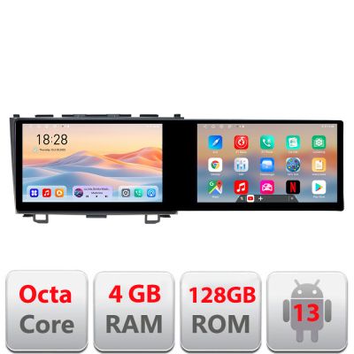 Navigatie Honda CR-V Kit-009 Edotec 2 ecrane  8 core 4+128 21.6 inch Incell android Wifi 5Ghz gps internet