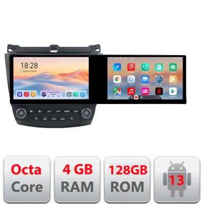 Navigatie Honda Accord 2004-2008 Kit-accord Edotec 2 ecrane  8 core 4+128 21.6 inch Incell android Wifi 5Ghz gps internet  Q